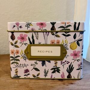 Floral Recipe Box with Gold Accents